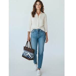 Hawks & Doves Loretta Top Handle Shoulder Purse Blue Bag  Pendleton wool panel